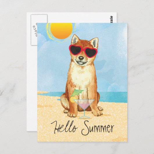 夏の柴犬 ポストカード (正面/裏面)