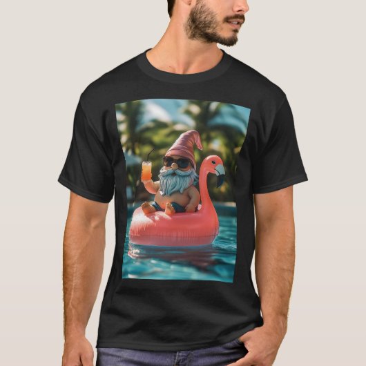 夏の格言インサングラスオンフラミンゴフロート Tシャツ (正面)
