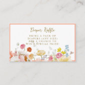 夏の桃フローラ赤ちゃんシャワーおむつラッフル エンクロージャーカード (正面)