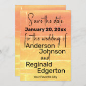 夏の桃素朴をカジュアル結婚保存 セーブザデート (正面/裏面)