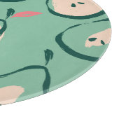 夏の梨：新鮮な果実のパターン。 カッティングボード (角)