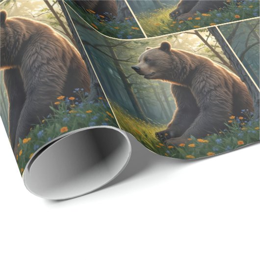 夏の森で野生の花を咲かせる ラッピングペーパー (ロールコーナー)