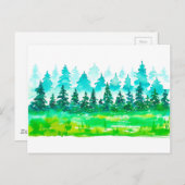 夏の森の風景。 ポストカード (正面/裏面)