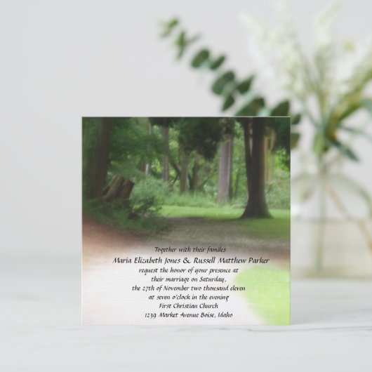 夏の森林結婚式 招待状 (スタンド正面)
