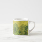 夏の森、ウール絵画ズ、木々緑と黄色 エスプレッソカップ (右)
