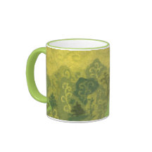 夏の森、ウール絵画ズ、木々緑と黄色