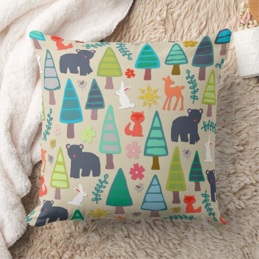 夏の森 クッション (ブランケット)