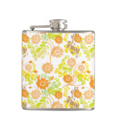 夏の植物のパターン フラスク (正面)