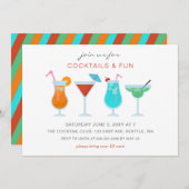 夏の楽しいドリンクパーティー 招待状 (正面/裏面)