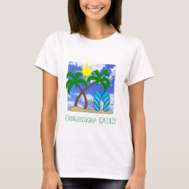 夏の楽しいビーチテーマTシャツ Tシャツ