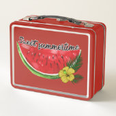 夏の楽しい時間 |ウオーターカラースイカ メタルランチボックス (裏面)