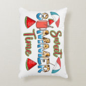 夏の楽しい時間 | スイカカラフルスライス アクセントクッション (正面(垂直))