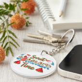 夏の楽しい時間 | スイカカラフルスライス キーホルダー (正面右)