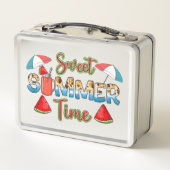 夏の楽しい時間 | スイカカラフルスライス メタルランチボックス (裏面)