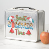 夏の楽しい時間 | スイカカラフルスライス メタルランチボックス (インサイチュ)