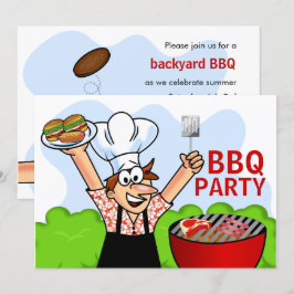 夏の楽しいBBQパーティー 招待状