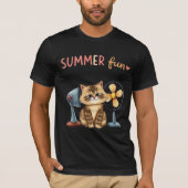 夏の楽しみ猫Tシャツ サルカスティックタビー Tシャツ (正面)