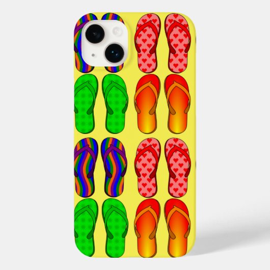 夏の楽しみ、カラフルなフリップフロップ Case-Mate iPhoneケース (裏面)