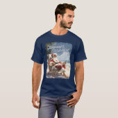 夏の楽園のサンタクロース Tシャツ (正面フル)
