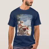夏の楽園のサンタクロース Tシャツ (正面)