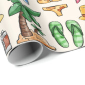 夏の模様のラッピング紙 ラッピングペーパー (ロールコーナー)