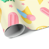 夏の模様のラッピング紙 ラッピングペーパー (ロールコーナー)