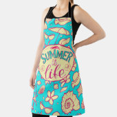 夏の模様(ターコイズ背景):傘 エプロン (インサイチュ)