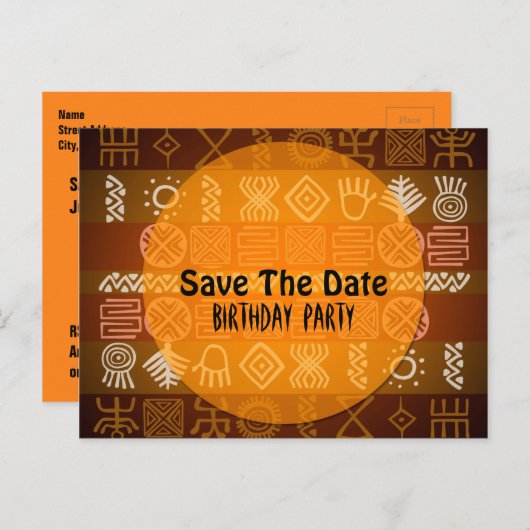 夏の民族17誕生日日付の保存 案内ポストカード (正面/裏面)