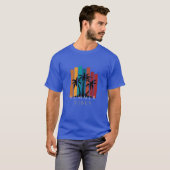 夏の気分を満喫するロイヤルブルーのフル袖Tシャツ D Tシャツ (正面フル)