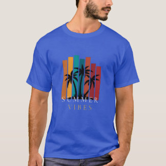 夏の気分を満喫するロイヤルブルーのフル袖Tシャツ D Tシャツ