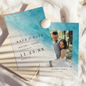 夏の水の色のビーチ海写真 セーブザデート