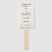 夏の水の色のビーチ結婚式歓迎の旅程 ハンドファン (裏面)