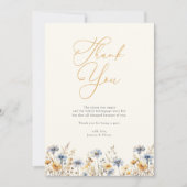 夏の水の色のフローラワイルドフラワーベビーシャワー サンキューカード (正面)