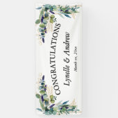 夏の水の色のフローラ結婚 横断幕 (縦)