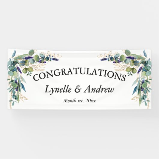 夏の水の色のフローラ結婚 横断幕 (横)