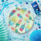 夏の水の色のポプカラフルシクル ペーパープレート (パーティー)