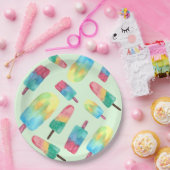 夏の水の色のポプカラフルシクル ペーパープレート (パーティー)