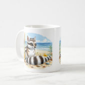 夏の水の色のリングテールのビーチ コーヒーマグカップ (正面左)