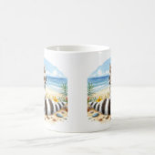 夏の水の色のリングテールのビーチ コーヒーマグカップ (中央)