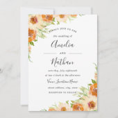 夏の水の色フローラ水の色の結婚式の招待 招待状 (正面)