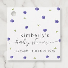 夏の水の色ブルーベリーファームベビーシャワー フェイバータグ