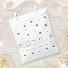 夏の水の色ブルーベリーファームベビーシャワー フェイバーバッグ