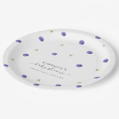 夏の水の色ブルーベリーファームベビーシャワー ペーパープレート (アングル)