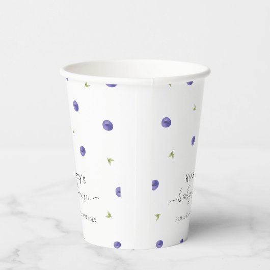 夏の水の色ブルーベリーファームベビーシャワー 紙コップ (右)