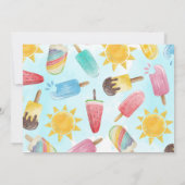 夏の水の色ポプシクル誕生日パーティー 招待状 (裏面)