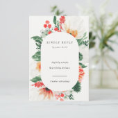 夏の水の色ワイルドフラワー垂直RSVPカード 出欠カード (スタンド正面)