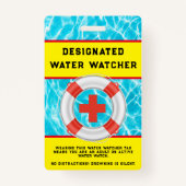 夏の水プール安全ライフガードウォーターウォッチャー バッジ (正面)