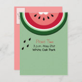 夏の水分が多いスイカ インビテーションポストカード (正面/裏面)