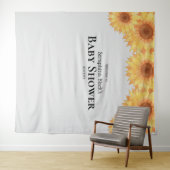 夏の水彩ひまわりベイビーシャワー背景 タペストリー (インサイチュ(横))