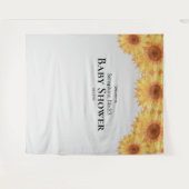 夏の水彩ひまわりベイビーシャワー背景 タペストリー (正面(横))